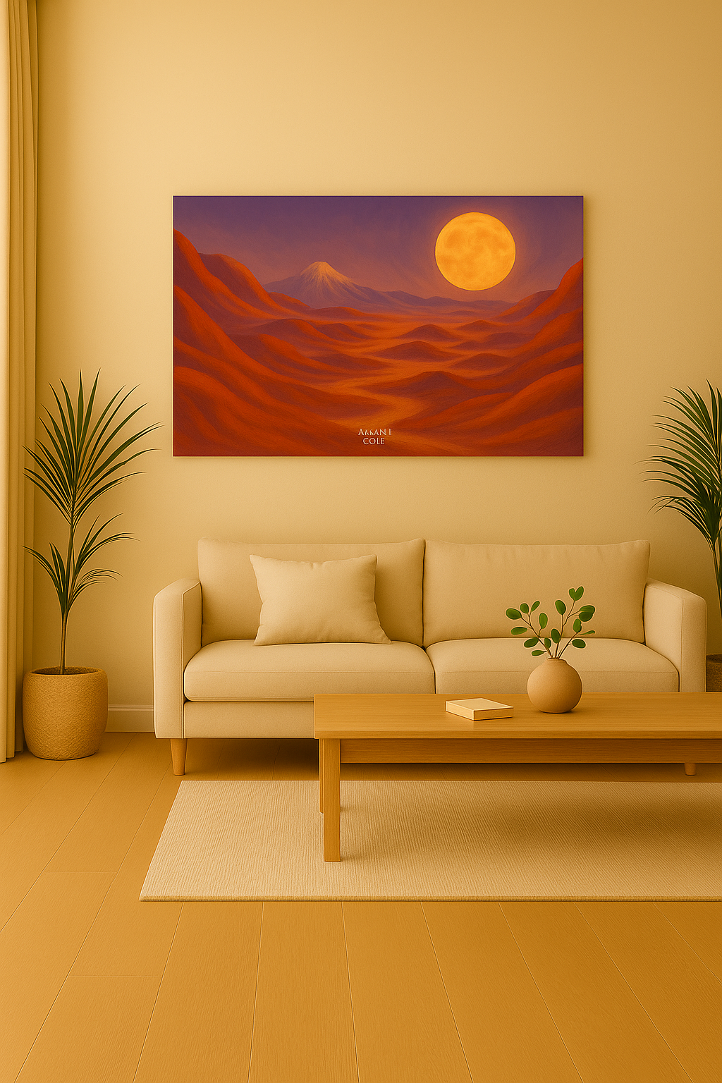 Moon over the Red Valley (Landscape) | Luna del Valle Rojo (Horizontal) - Printable art