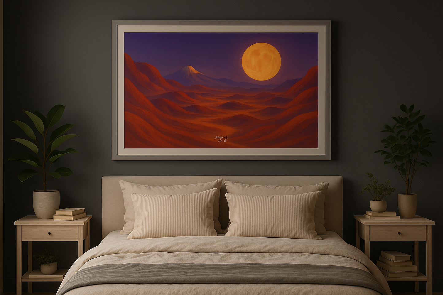 Moon over the Red Valley (Landscape) | Luna del Valle Rojo (Horizontal) - Printable art