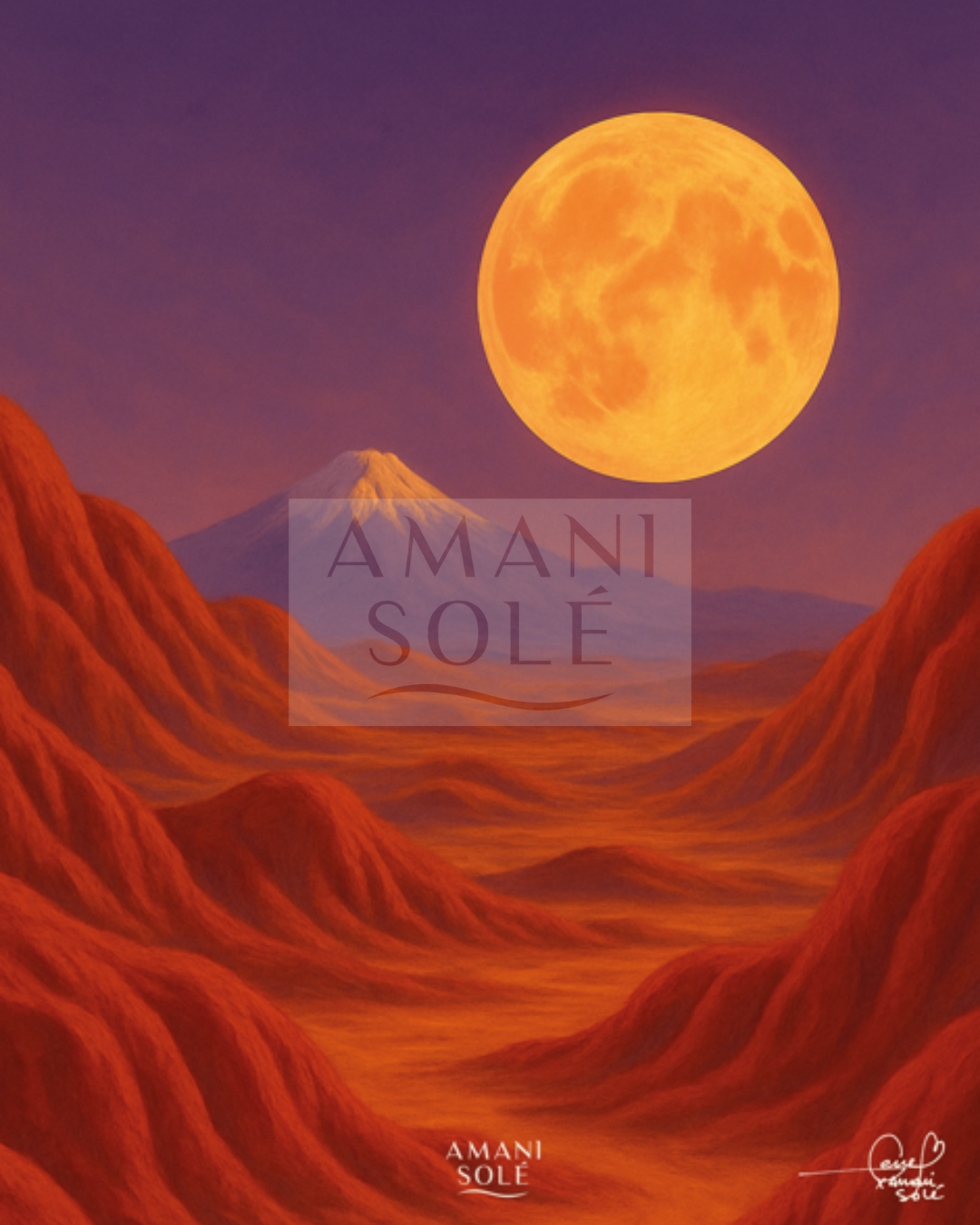 Moon over the Red Valley | Luna del Valle Rojo - Printable art