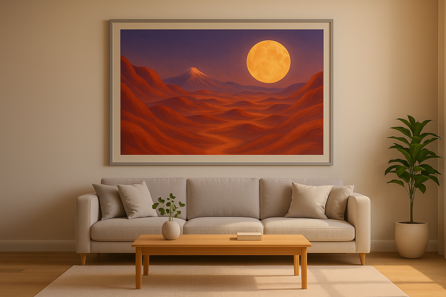 Moon over the Red Valley (Landscape) | Luna del Valle Rojo (Horizontal) - Printable art