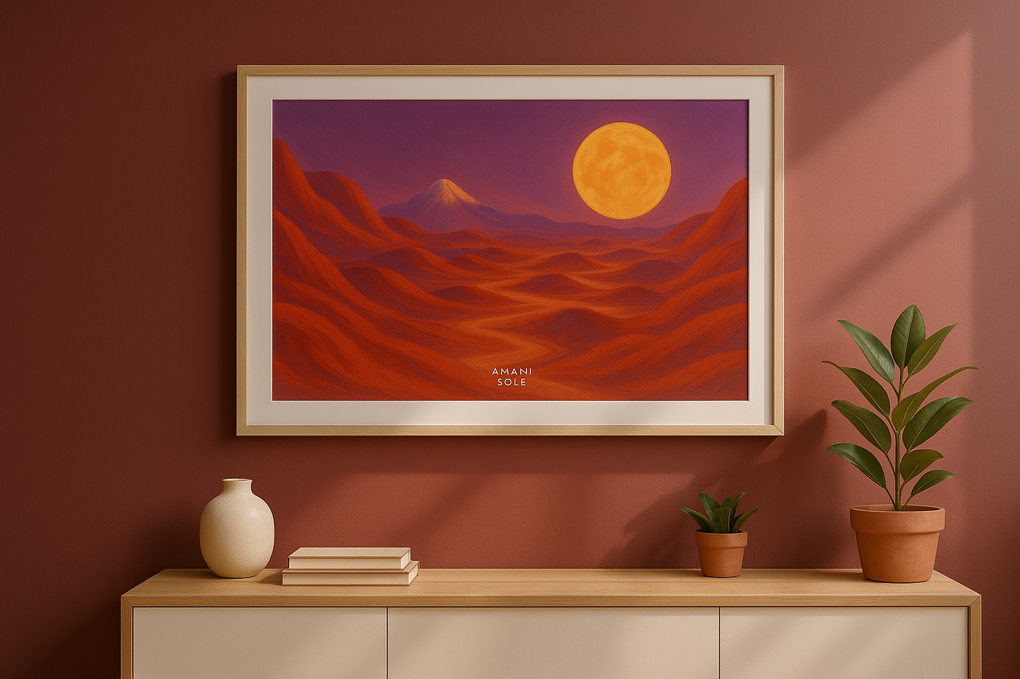 Moon over the Red Valley (Landscape) | Luna del Valle Rojo (Horizontal) - Printable art